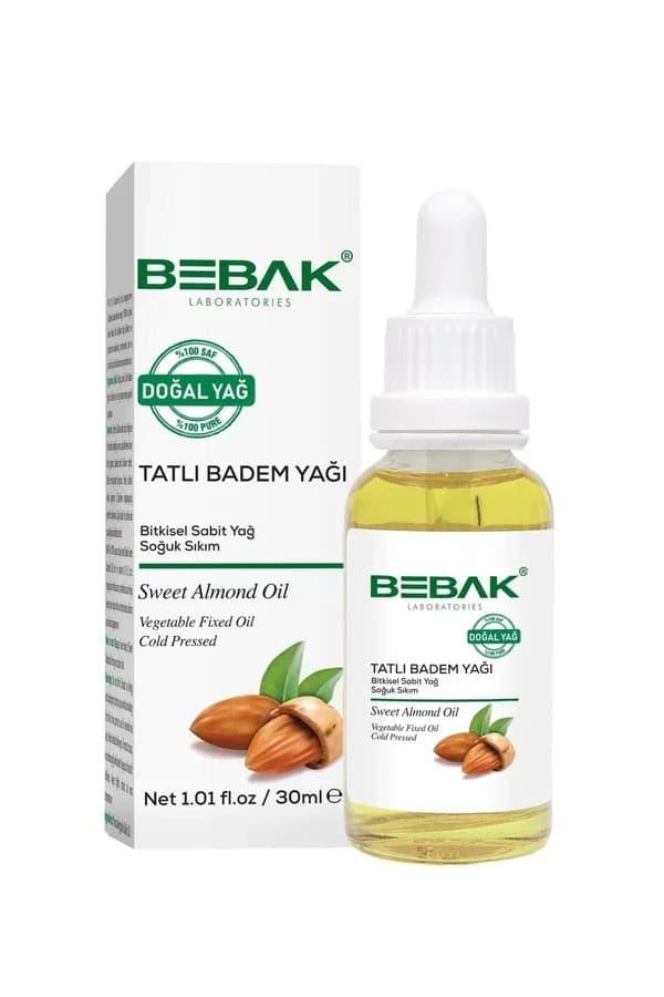 Bebak زيت اللوز الحلو الطبيعي النقي 100% بدون إضافات من بيباك 30 مل