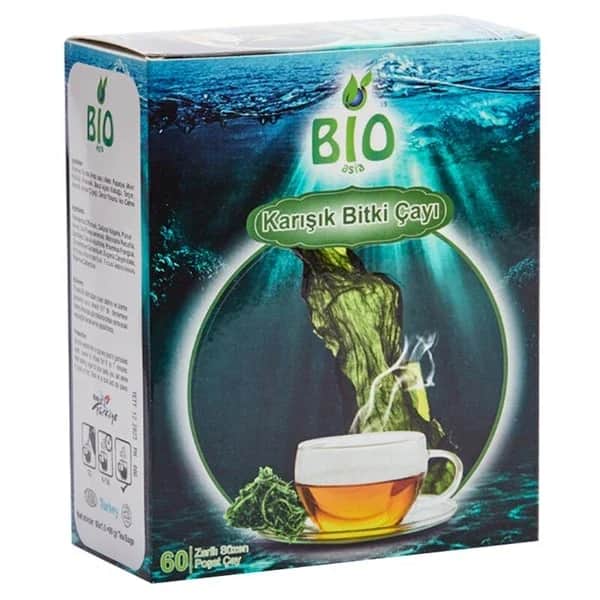 Bio شاي بيو آسيا المختلط بالأعشاب، 60 كيس شاي