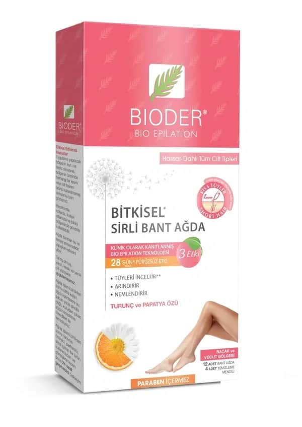 Bioder شريط إزالة الشعر بالشمع من بايودر بالأعشاب لمنطقة الجسم