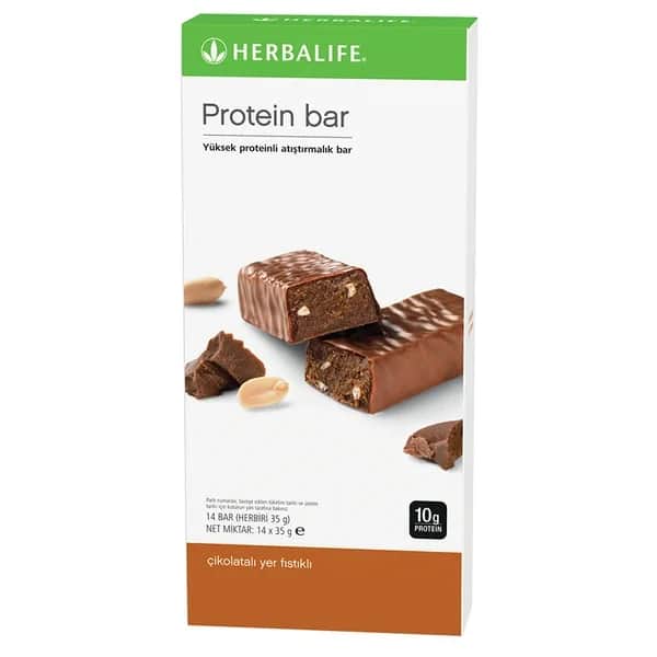 Herbalife بار بروتين هيربالايف مع الشوكولاتة والفول السوداني 14 قطعة 35 جم لكل منها