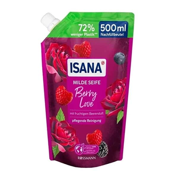 Isana صابون سائل إيزانا برائحة التوت، عبوة إعادة تعبئة، 500 مل