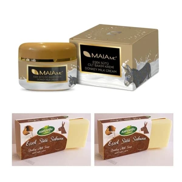Maia MC Donkey Milk Cream 100 ml + Aselcioglu Donkey Milk Soap 2 x100 gr