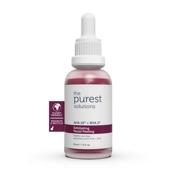 The Purest Solutions سيروم تقشير الوجه المسائي المنعش لبشرة نقية من ذا أنقى الحلول، 30 مل (حمض الهيالورونيك 10% + حمض بيتا هيدروكسي 2%)