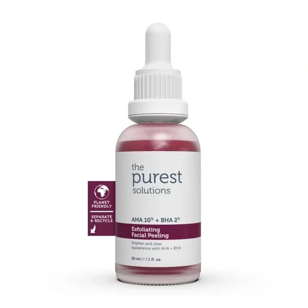 The Purest Solutions سيروم تقشير الوجه المسائي المنعش لبشرة نقية من ذا أنقى الحلول، 30 مل (حمض الهيالورونيك 10% + حمض بيتا هيدروكسي 2%)