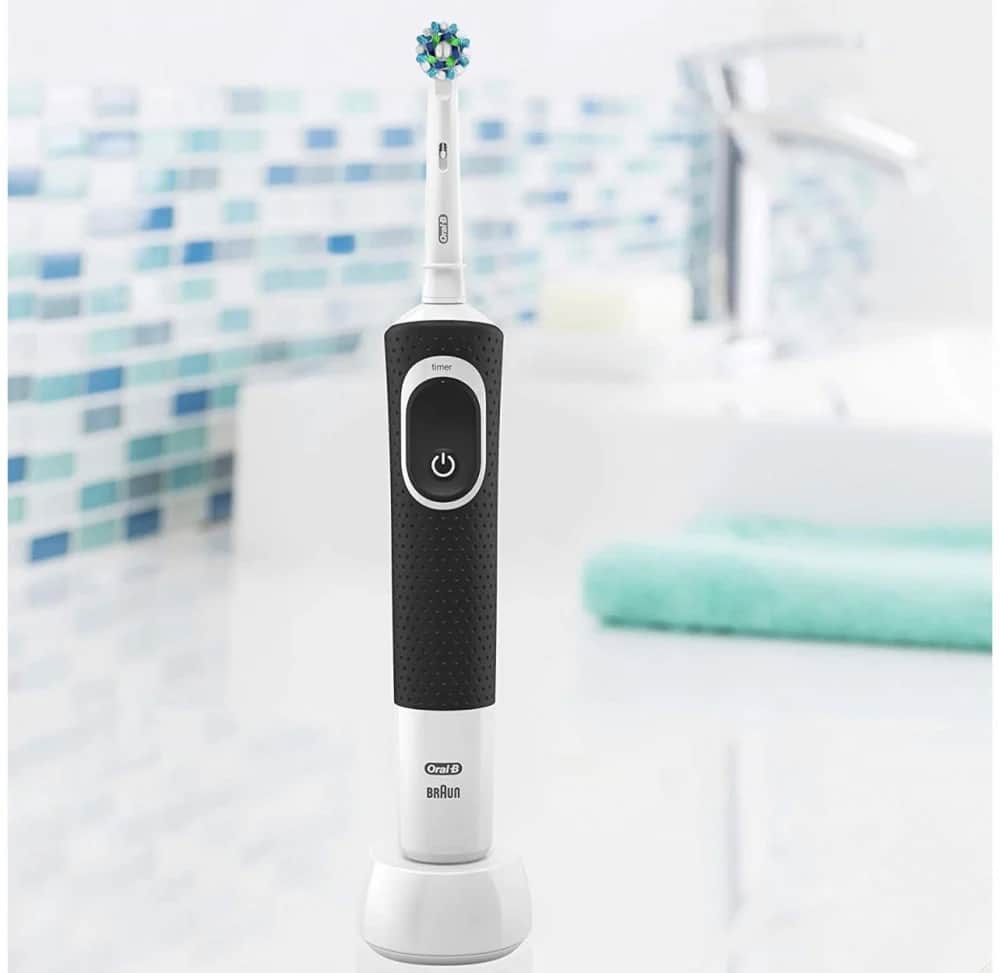 Oral-B فرشاة أسنان كهربائية فيتاليتي كروس اكشن مؤقت رباعي من اورال بي اسود