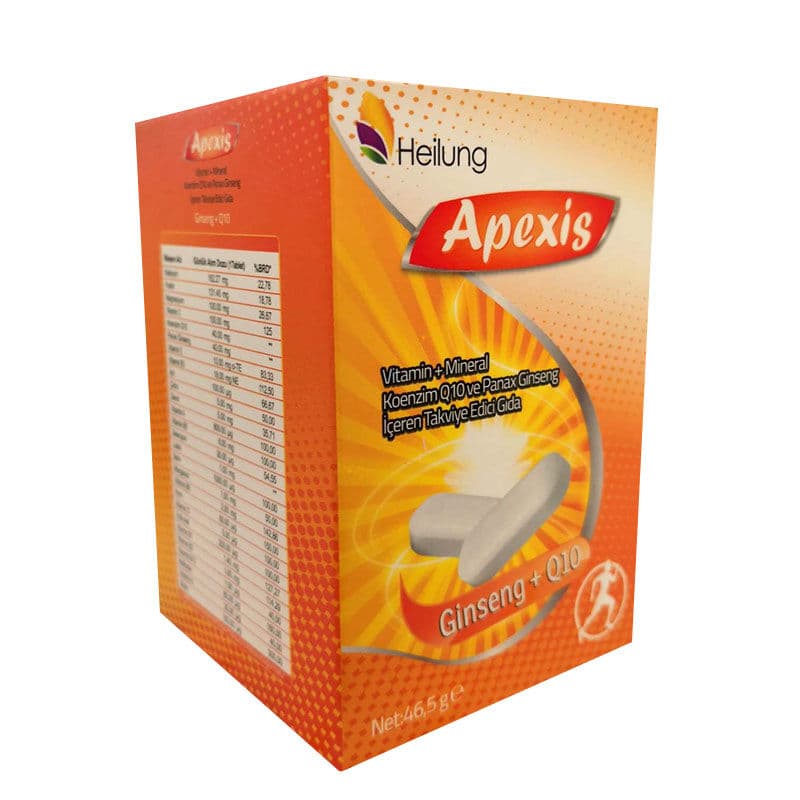 أقراص أبيكسيس متعددة الجينسنغ + كيو 10 30 قرص Apexis