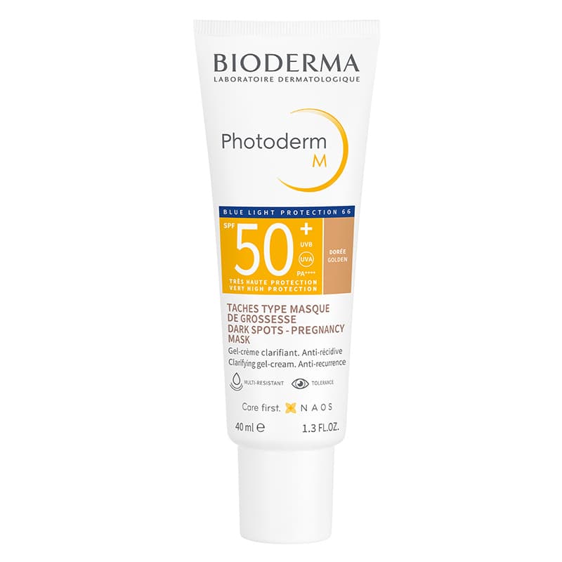 Bioderma بيوديرما فوتوديرم إم جل كريم بعامل حماية من الشمس 50+، 40 مل ذهبي