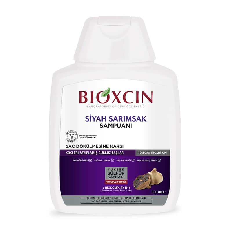 Bioxcin شامبو بيوكسين بالثوم الأسود لعلاج تساقط الشعر 3 × 300 مل