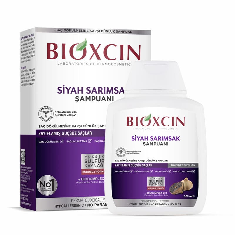 Bioxcin شامبو بيوكسين بالثوم الأسود لعلاج تساقط الشعر 300 مل