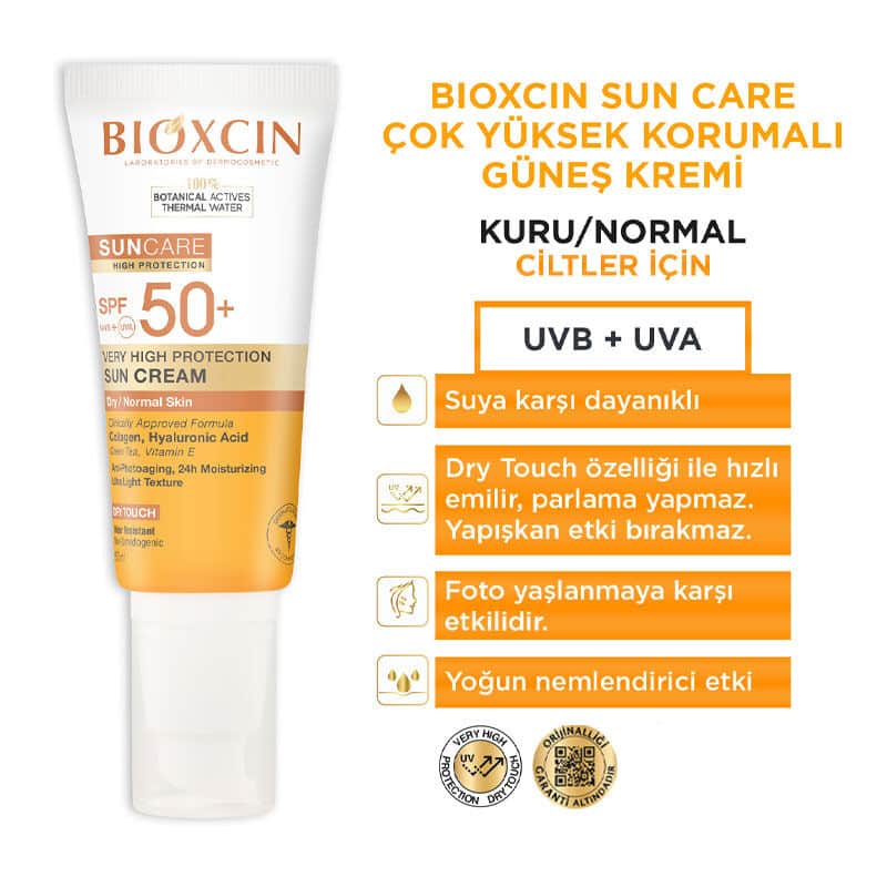 Bioxcin بيوكسين صن كير واقي شمس عالي الحماية للبشرة الجافة بعامل حماية 50+ 50 مل