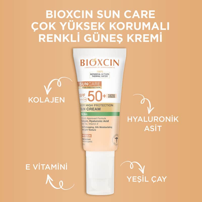 Bioxcin واقي الشمس الملون بيوكسين صن كير عالي الحماية للبشرة الدهنية بعامل حماية 50+