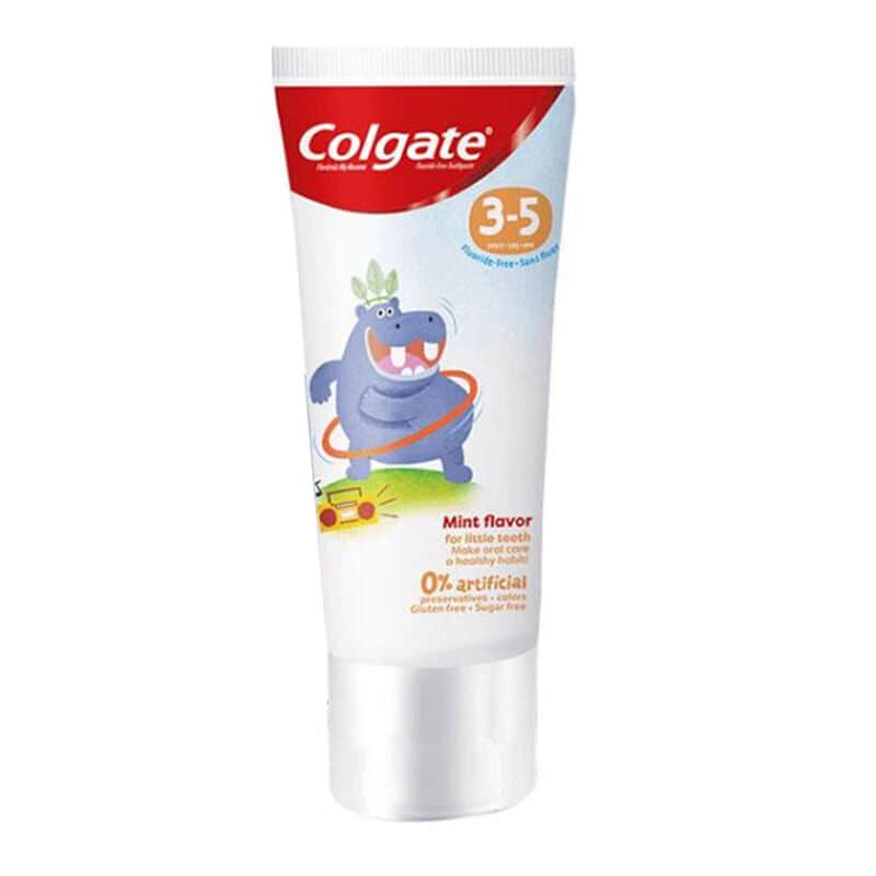 Colgate معجون أسنان كولجيت بنكهة البرتقال للأطفال من عمر 3 إلى 5 سنوات، 60 مل، خالي من الفلورايد