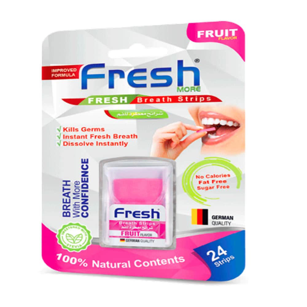 Fresh شرائح معطرة للفم مور بنكهة الفروت من فريش 24 شريحة