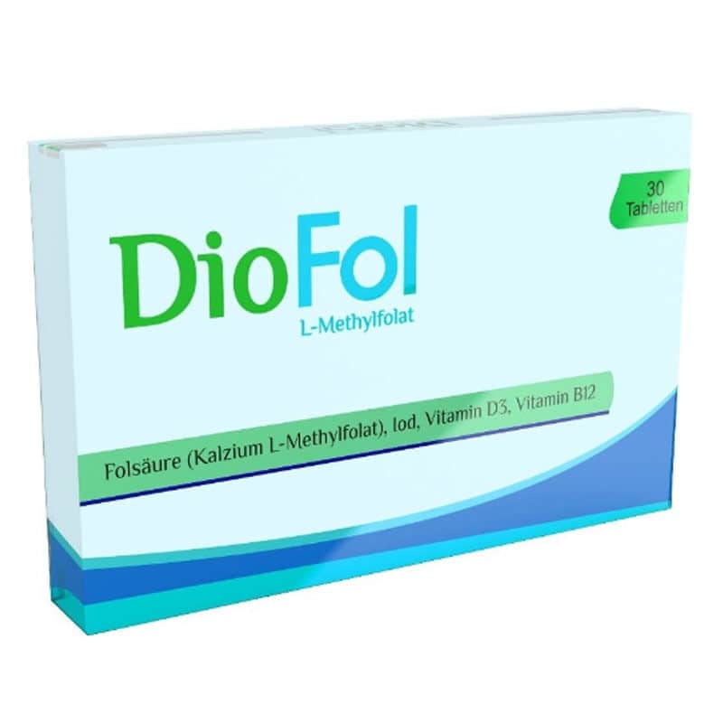 Diofol حمض الفوليك ديوفول مكمل غذائي يحتوي على فيتامين د3، 30 قرصًا