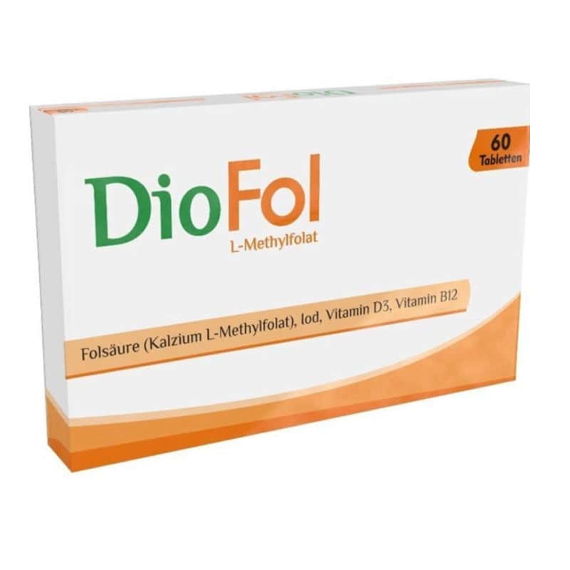 Diofol حمض الفوليك ديوفول مكمل غذائي يحتوي على فيتامين د3، 60 قرصًا