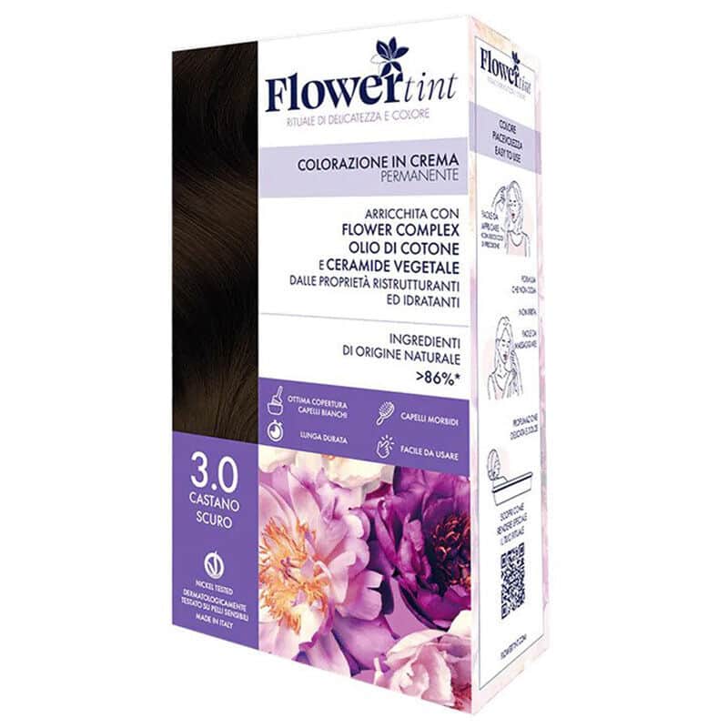 Flowertint Colorazione In Crema Hair Coloring Kit 3.0 dark Brown