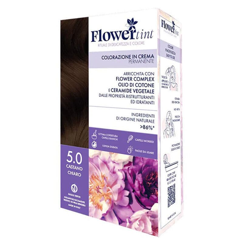 مجموعة صبغة الشعر الكريمية 5.0 بني فاتح من فلور تينت FlowerTint
