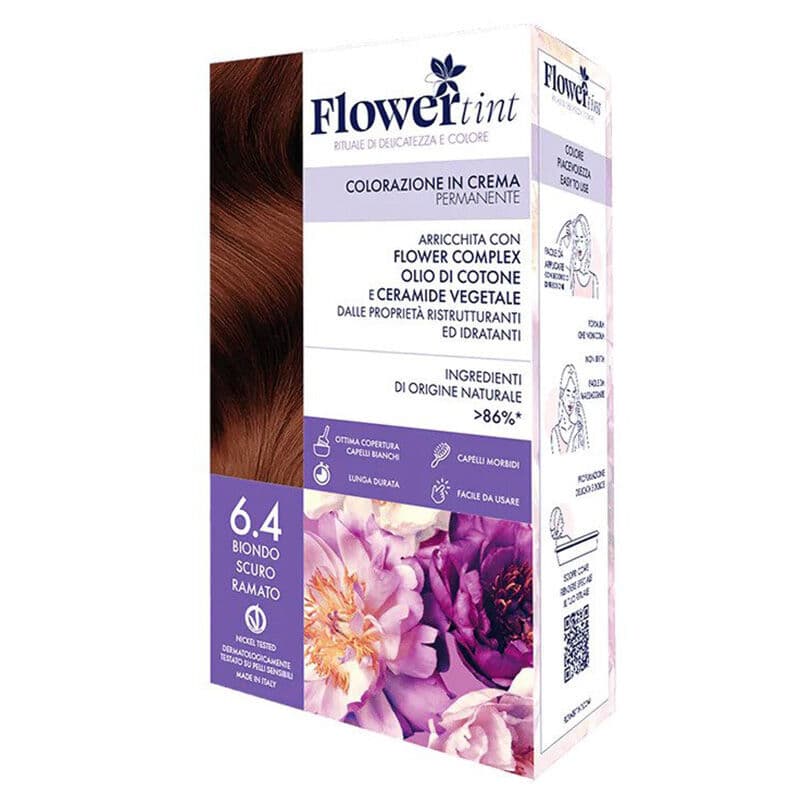 مجموعة صبغة الشعر الكريمية 6.4 أشقر داكن من فلور تينت FlowerTint