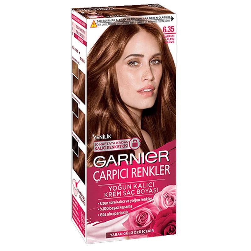 Garnier صبغة شعر غارنييه سترايكنج كولورز 6.35 بلون بني ذهبي جذاب