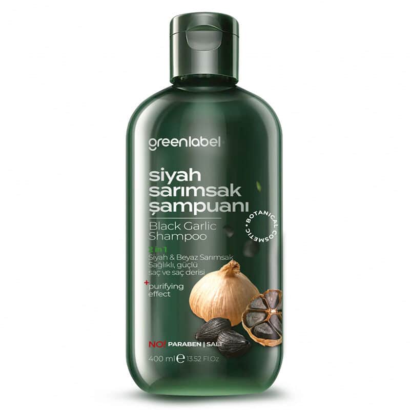 Greenlabel شامبو جرين ليبل 2 في 1 بالثوم الأبيض والأسود 400 مل