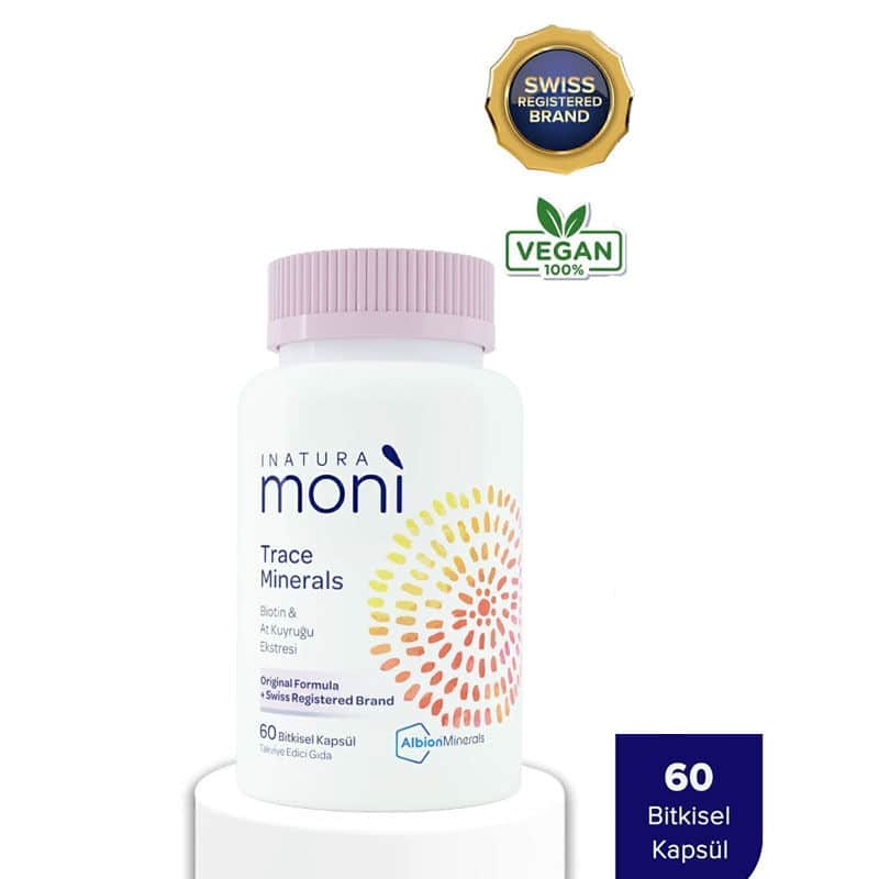 Moni Vitamins كبسولات إناتورا موني ترايس بيوتين ومستخلص ذيل الحصان متعدد الفيتامينات، 60 كبسولة عشبية