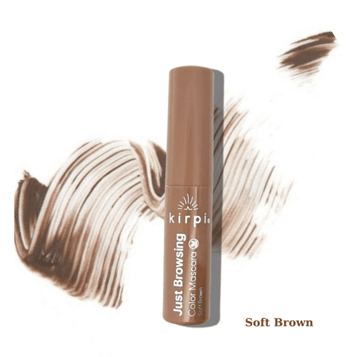 Kirpi Cosmetics ماسكارا حواجب كيربي جاست براوزينج ناعمة باللون البني (بني فاتح) 6 مل