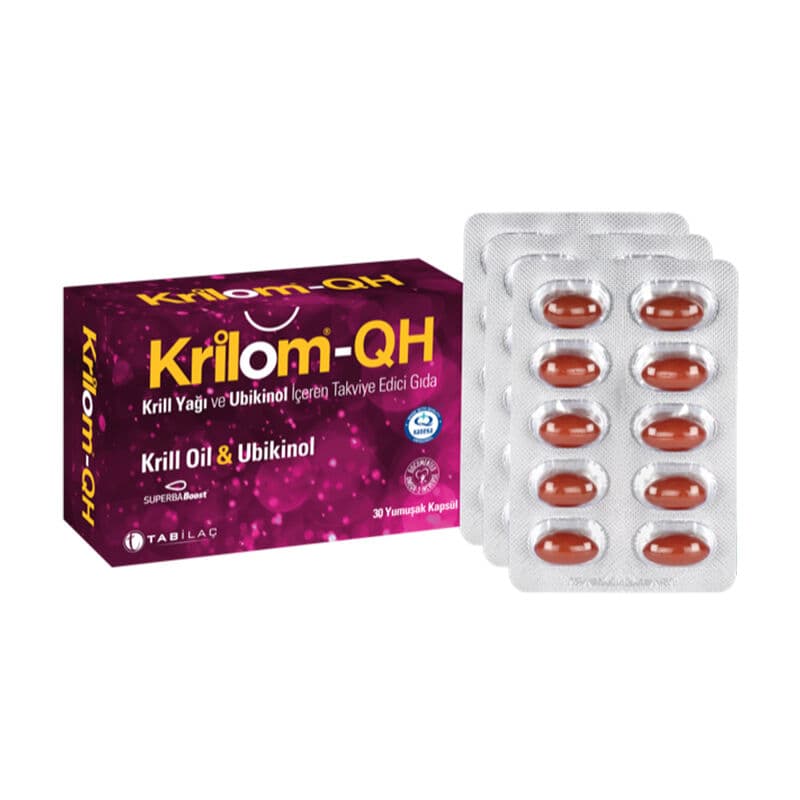 Krilom-QH كريلوم-كيو إتش زيت الكريل ويوبيكوينول 30 كبسولة لينة
