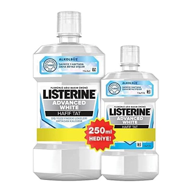 Listerine ليسترين أدفانسد وايت لايت تيست 500 مل + 250 مل هدية
