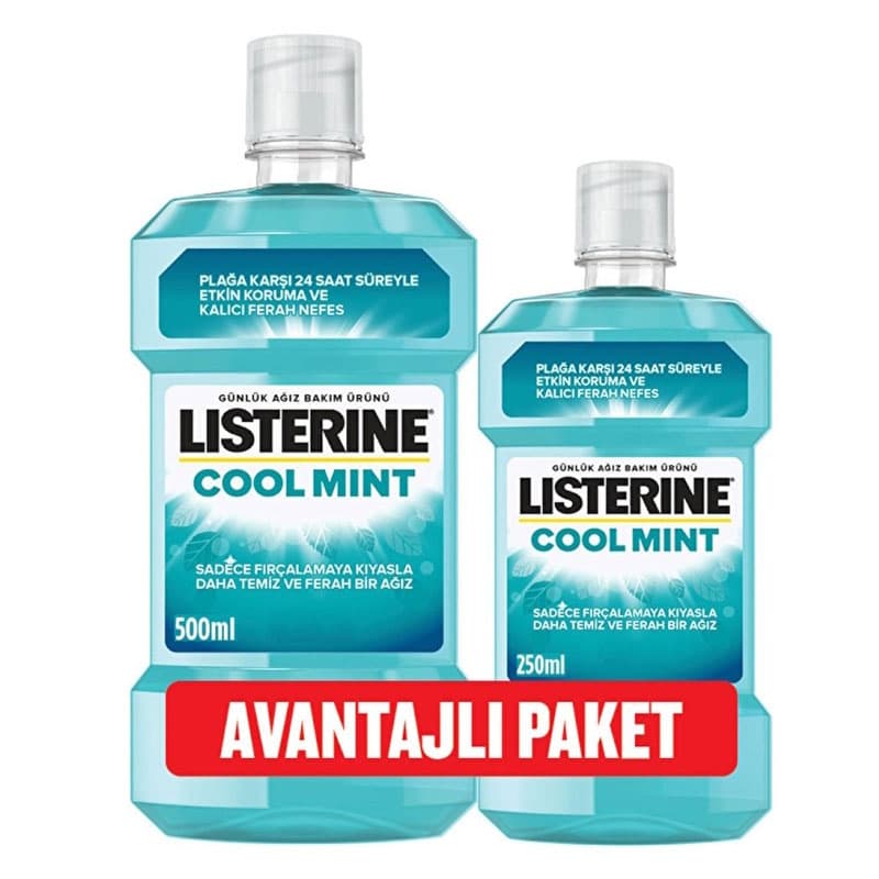 Listerine ليسترين كول مينت بنكهة النعناع 500 مل + 250 مل عبوة مميزة