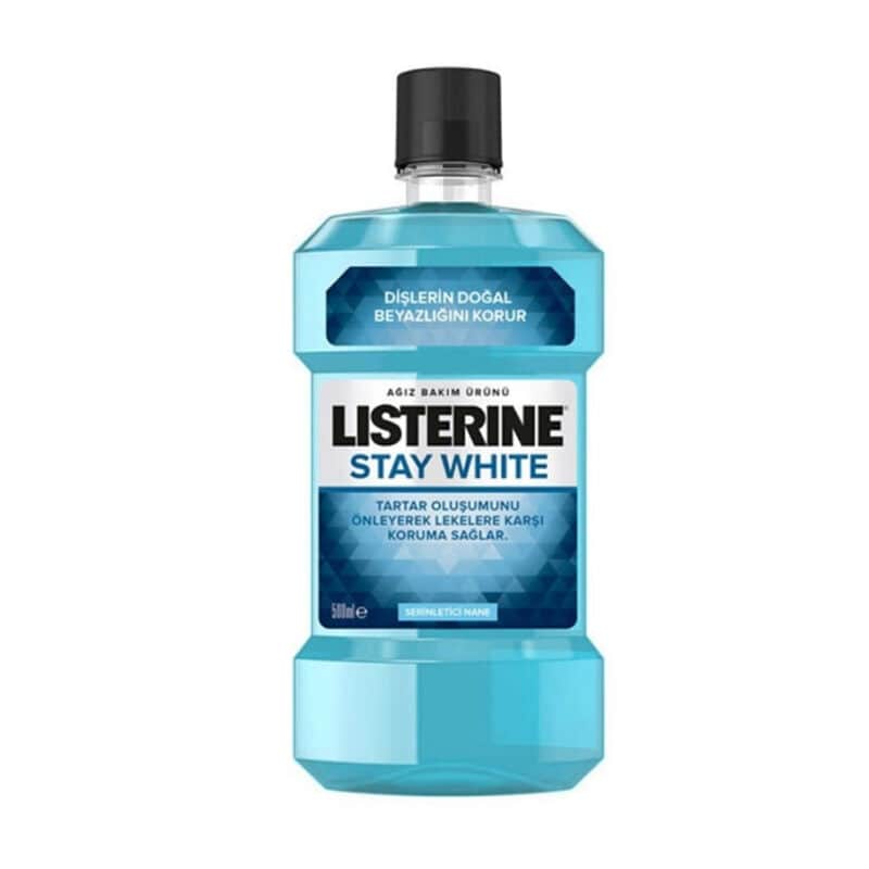 Listerine ليسترين ستاي وايت للعناية بالفم بنكهة النعناع المنعش 500 مل