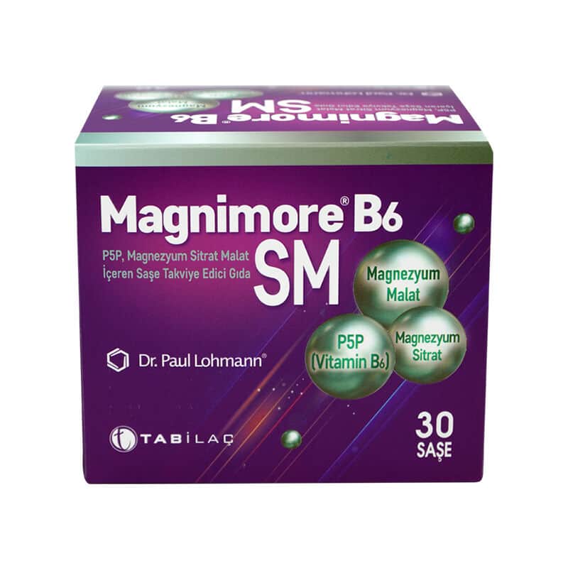 Magnimore مكمل غذائي ماجنيمور بي 6 إس إم سيترات مالات المغنيسيوم، 30 كيسًا