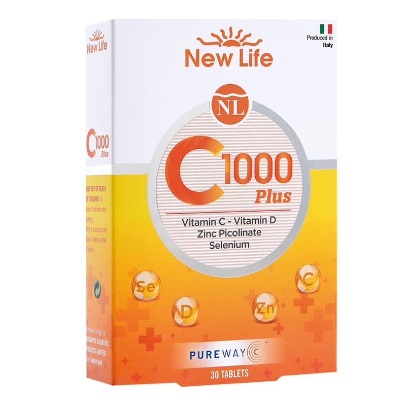 New Life مكمل غذائي نيو لايف سي-1000 بلس 30 كبسولة