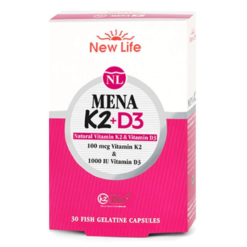 مكمل غذائي مينا K2+D3 30 كبسولة من نيو لايف New Life