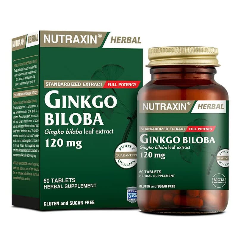 Nutraxin نيوتراكسين جينكو بيلوبا+ 120 ملغ 60 كبسولة