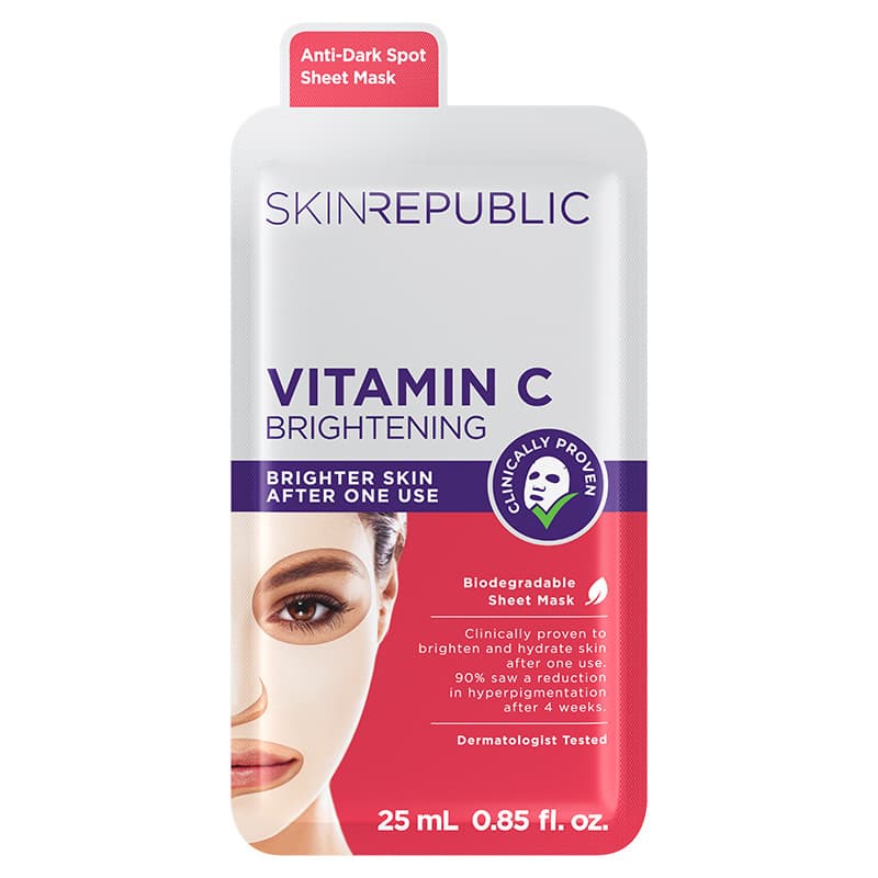 Skin Republic قناع الوجه بفيتامين سي لتفتيح البشرة من سكين ريبابليك، 25 مل