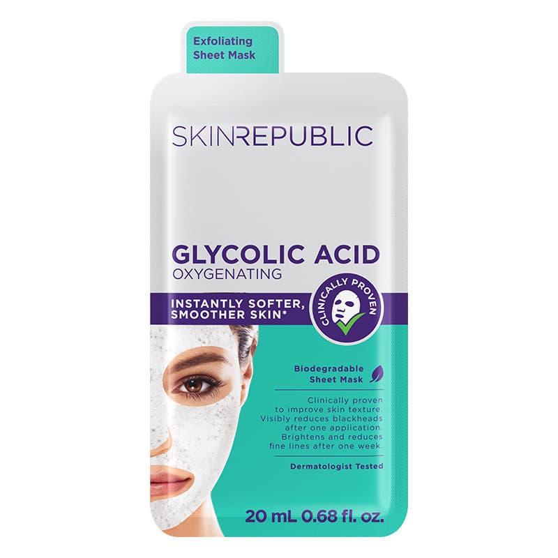 Skin Republic قناع الوجه المُؤكسج بحمض الجليكوليك من سكين ريبابليك، 20 مل