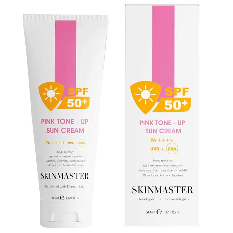 Skinmaster واقي الشمس سكين ماستر بعامل حماية من الشمس 50+، لون وردي، موحد ومفتح للبشرة، 50 مل