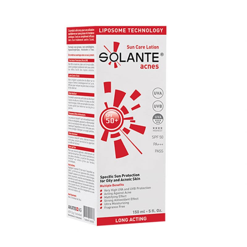 Solante لوشن سولانت حب الشباب للعناية بالشمس بعامل حماية من الشمس 50+ 150 مل