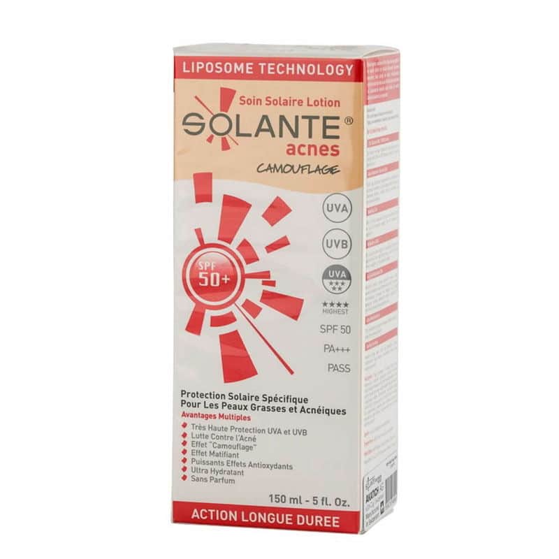 Solante لوشن سولانتي لحب الشباب الملون بعامل حماية من الشمس 50+ 150 مل