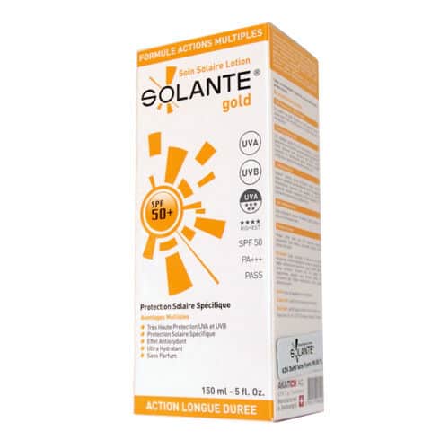 Solante سولانتي جولد لوشن واقي من الشمس بمعامل حماية 50+، 150 مل