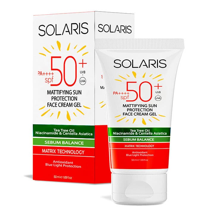 Solaris جل واقي من الشمس سولاريس بعامل حماية 50، كريم للوجه غير لامع، 50 مل