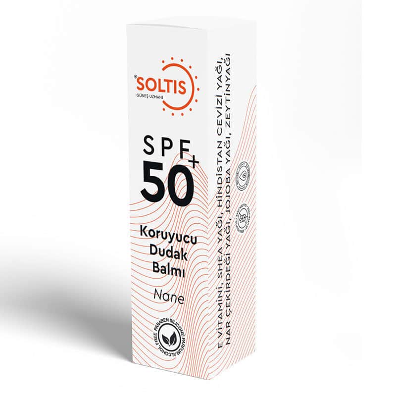 Soltis مرطب شفاه سولتيس المكثف المرطب والممتلئ بعامل حماية من الشمس 50+، 5 مل نعناع