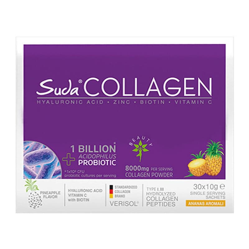 Suda Collagen مكمل غذائي سودا كولاجين بنكهة الأناناس 30 × 10 غرام كيس مسحوق