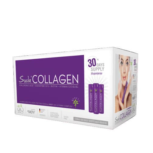 Suda Collagen سودا كولاجين، غذاء مكمل بنكهة البرقوق، 30 قرصًا × 40 مل