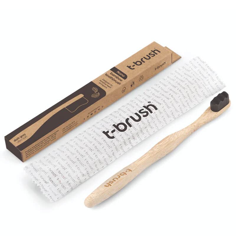 T-brush Bamboo Dental Soft Brush Ultra Soft Dark Gray