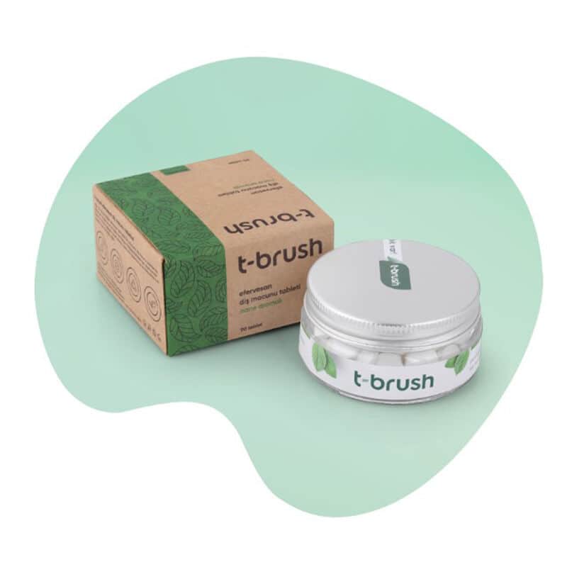 T-Brush معجون أسنان تي براش بنكهة النعناع خالٍ من الفلورايد، 90 قرصًا