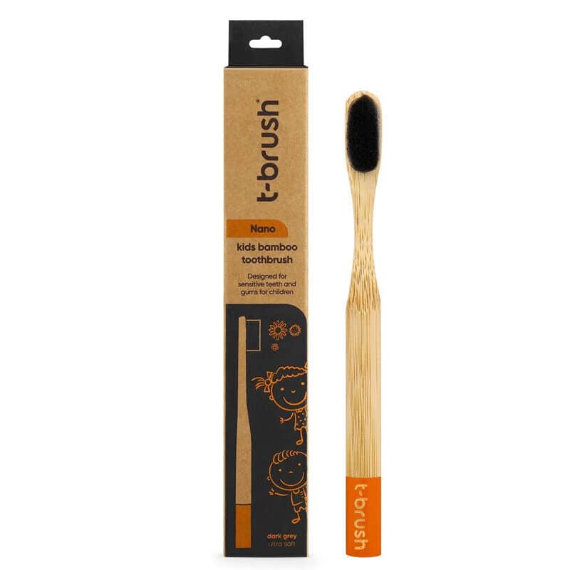T-Brush فرشاة أسنان تي براش نانو للأطفال باللون الأسود فائقة النعومة، قطعة واحدة