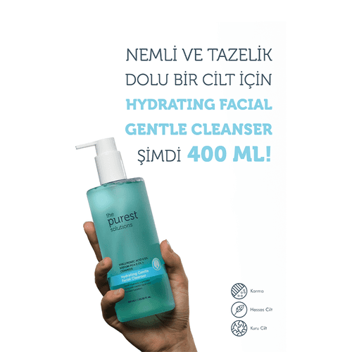 The Purest Solutions جل تنظيف الوجه بحمض الهيالورونيك من ذا بيورست سوليوشنز للبشرة الجافة والمختلطة 400 مل