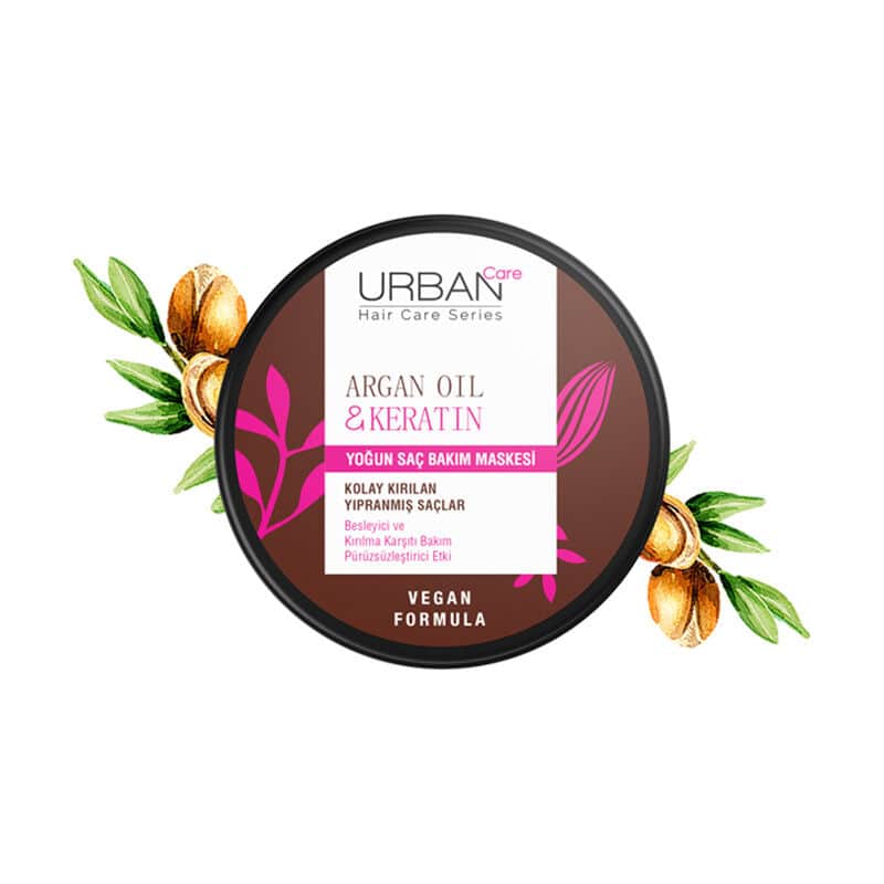 Urban Care قناع العناية المكثفة بالشعر بزيت الأرغان والكيراتين من أوربان كير 230 مل