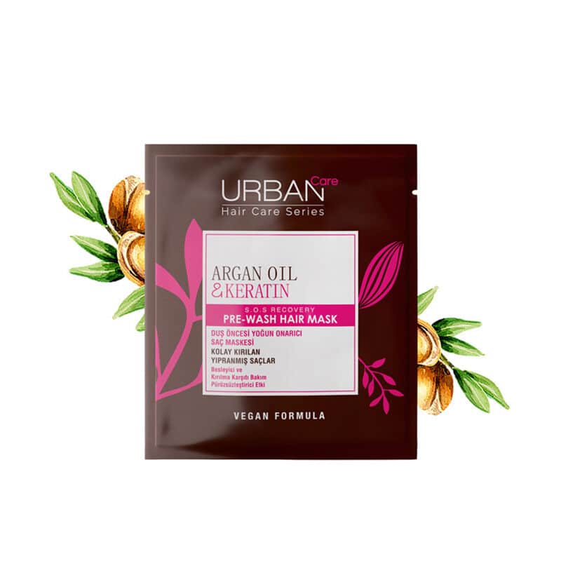 Urban Care قناع العناية بالشعر قبل الاستحمام بزيت الأرغان والكيراتين من أوربان كير 50 مل
